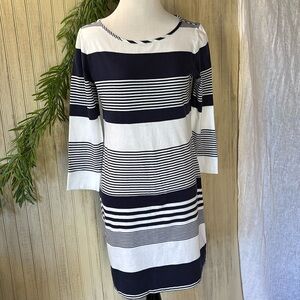 Lilly Pulitzer Marlowe Dress, Coconut Stripe, True Navy, size Small, VGUC